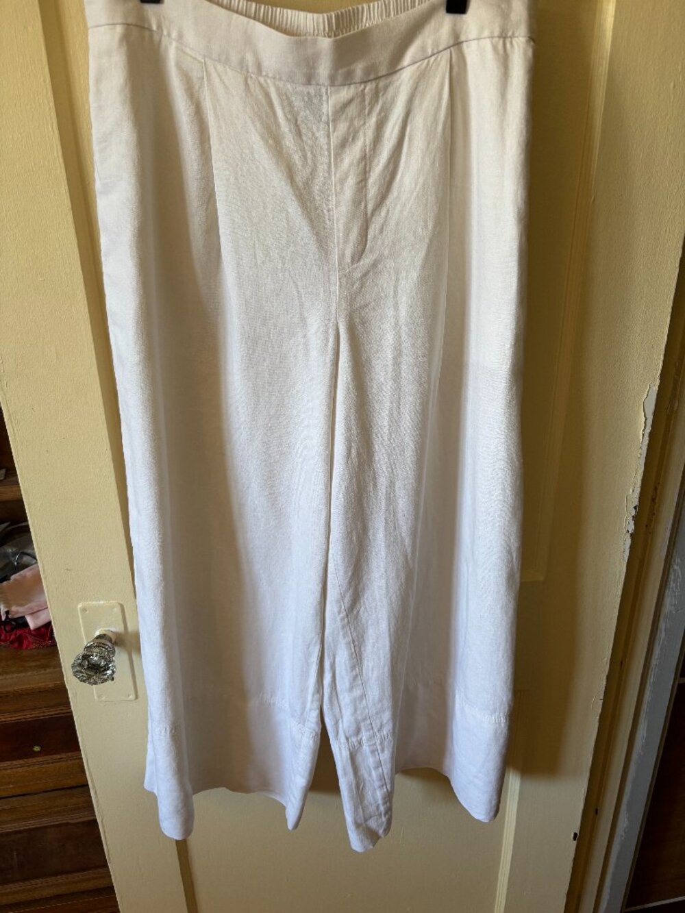 Banana Republic White Linen/Rayon Wide Leg Culotte Pants NWOT M (10)